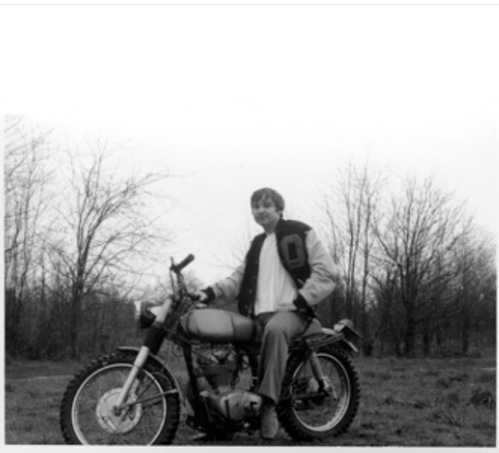 Joseph Najdek on his motorcycle